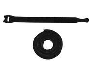 Velcro Cable Straps - 8" Black Hook and Loop Ties - 10 Pack